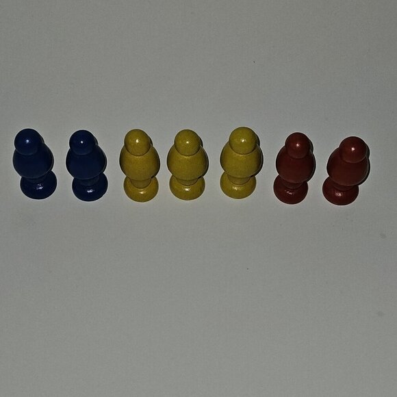 7 Wooden Toy People Figure Lot Railway Train Town Accessories Game Token Primary - Picture 2 of 6